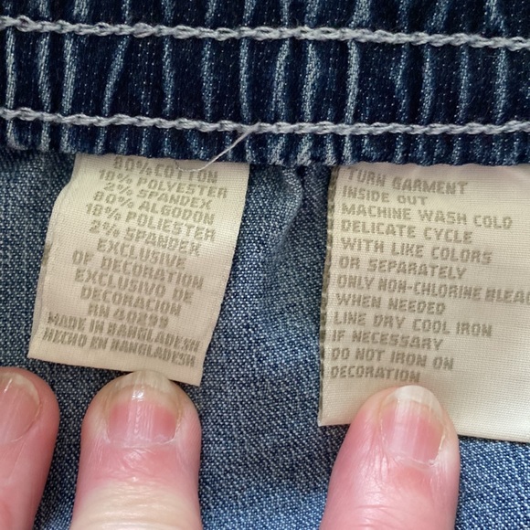 ERIKA Jeans w/Elastic Waistband, Embroidered Design on Legs - Picture 5 of 7